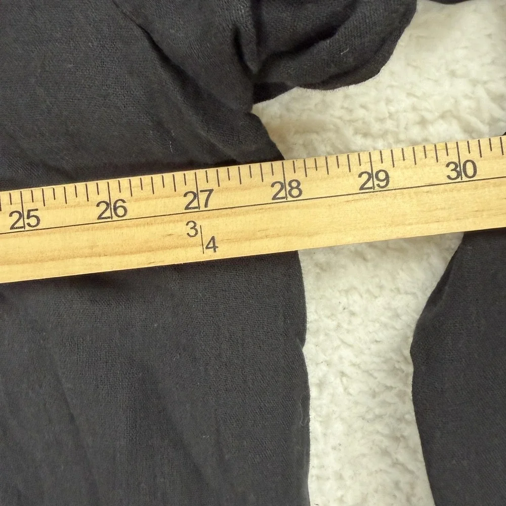 Old Navy Shirt Mens XXL‎ Tall Black Solid Long Sleeve Button Front Casual NWT